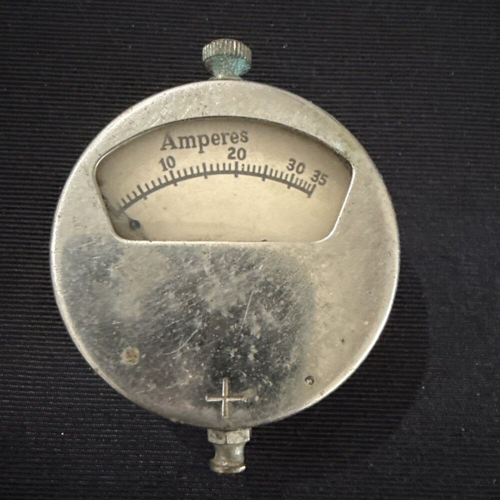 Vintage Ammeter Gauge 0-35 Amperes Steam Punk Art Patd Oct 31 1916
